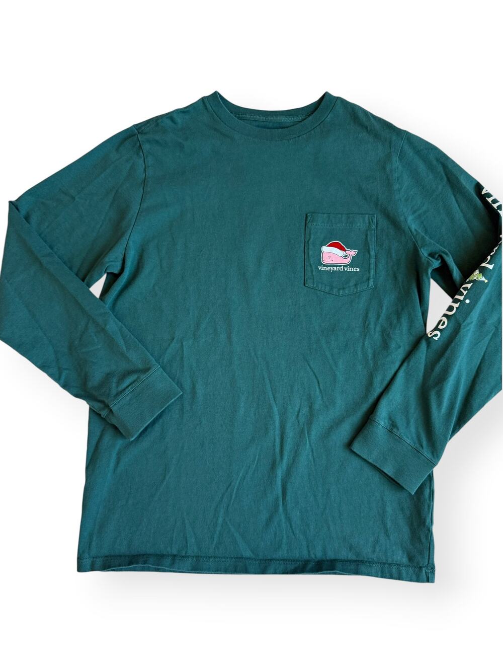 Vineyard Vines Youth Santa Whale Long Sleeve Tee Youth Large 16